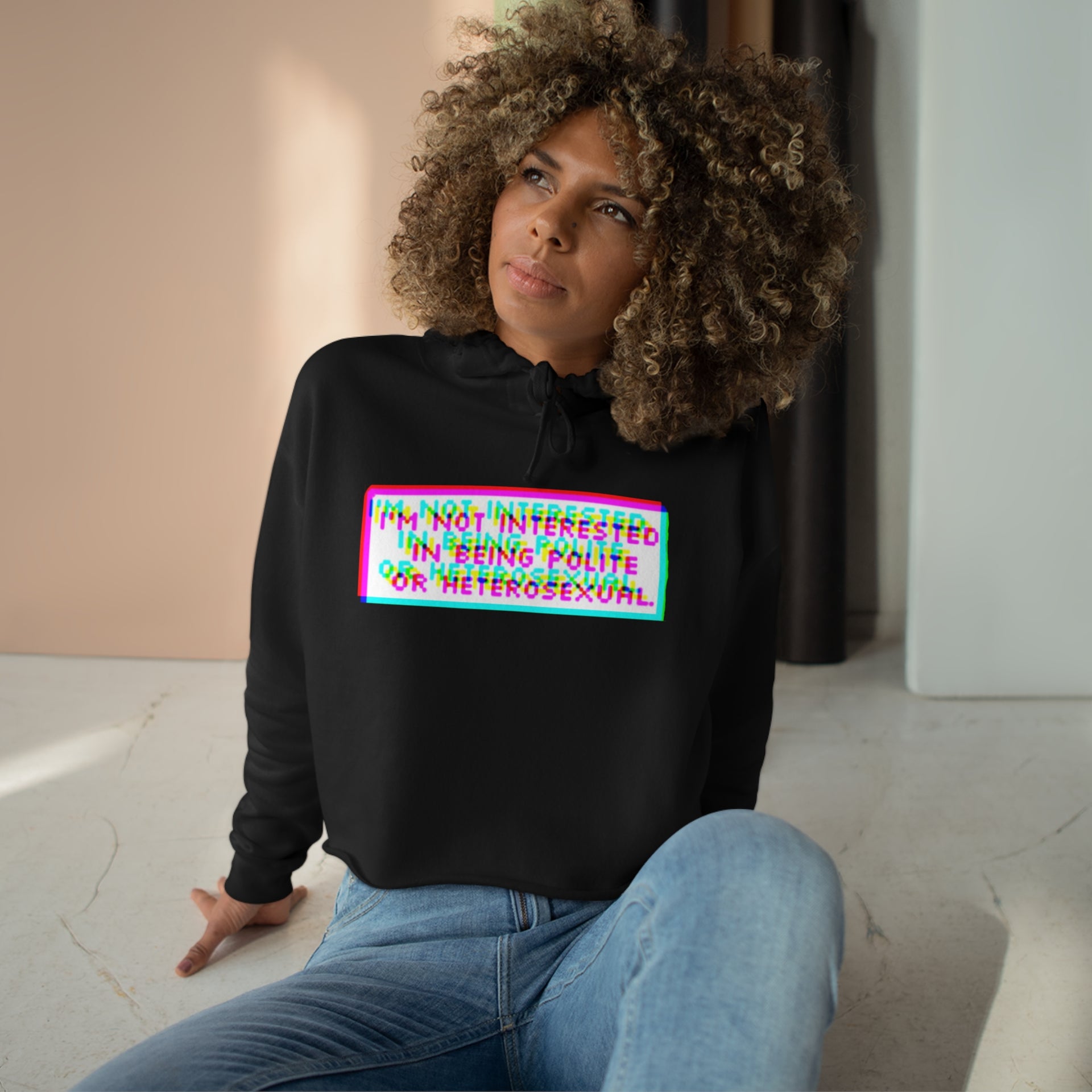 Impolite and queer Crop Hoodie