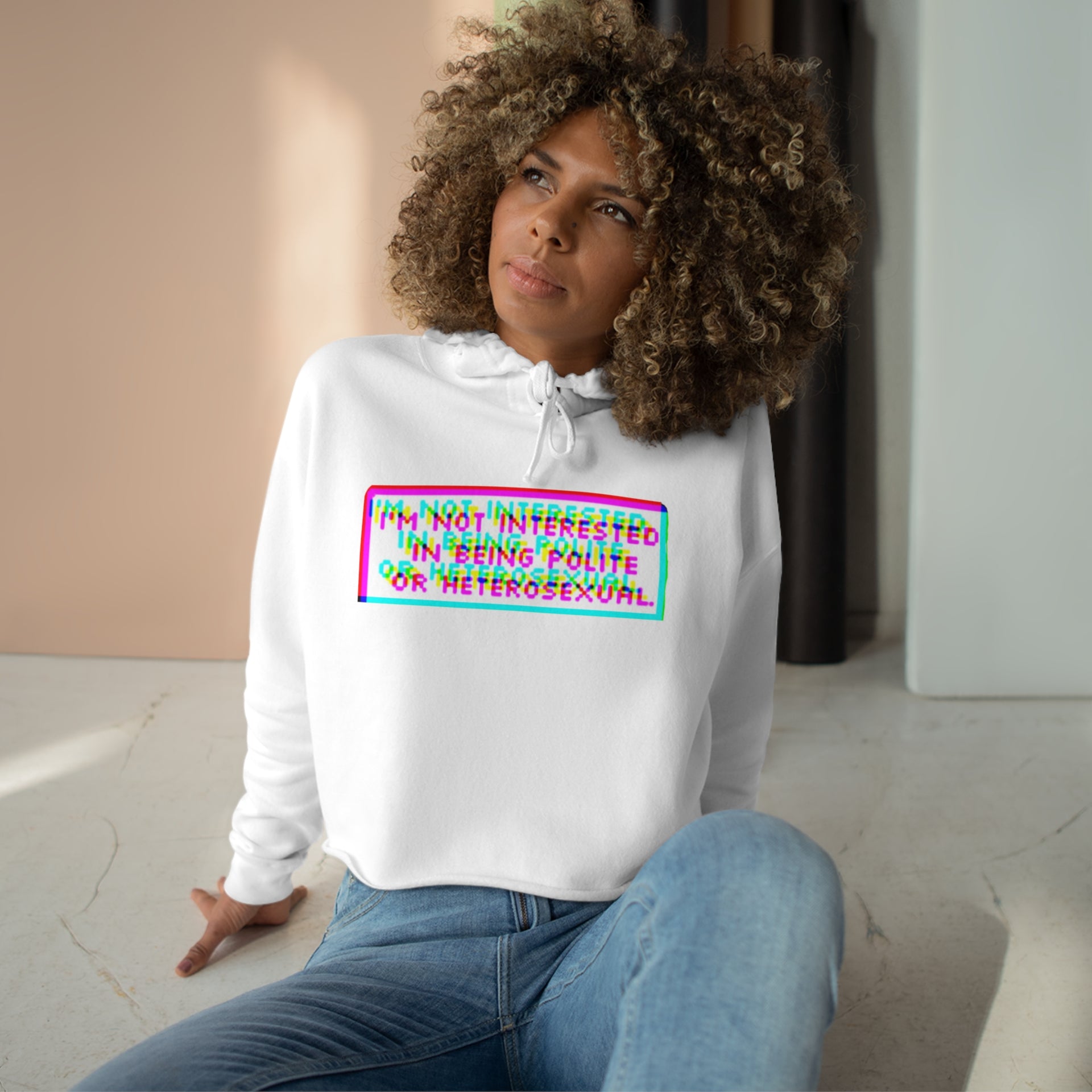 Impolite and queer Crop Hoodie