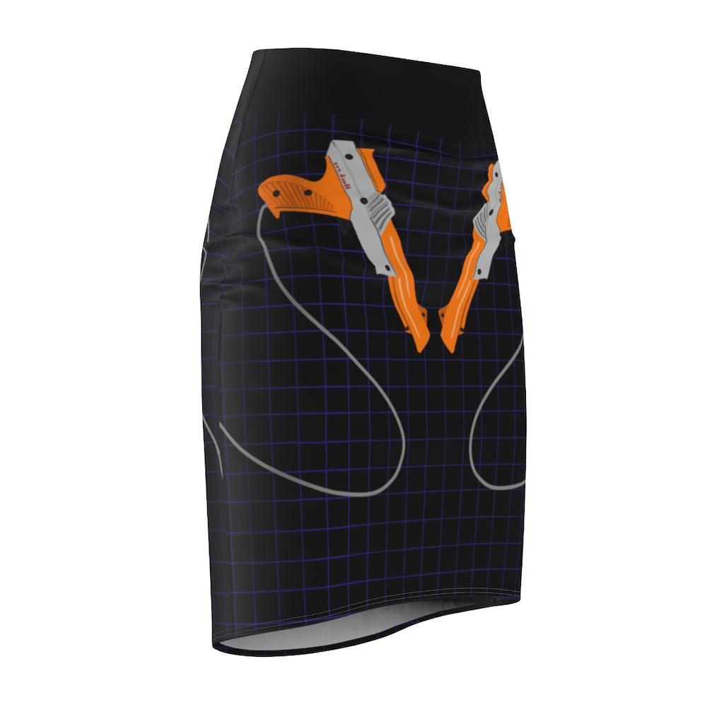 Retro Gaming Pistolero Pencil Skirt