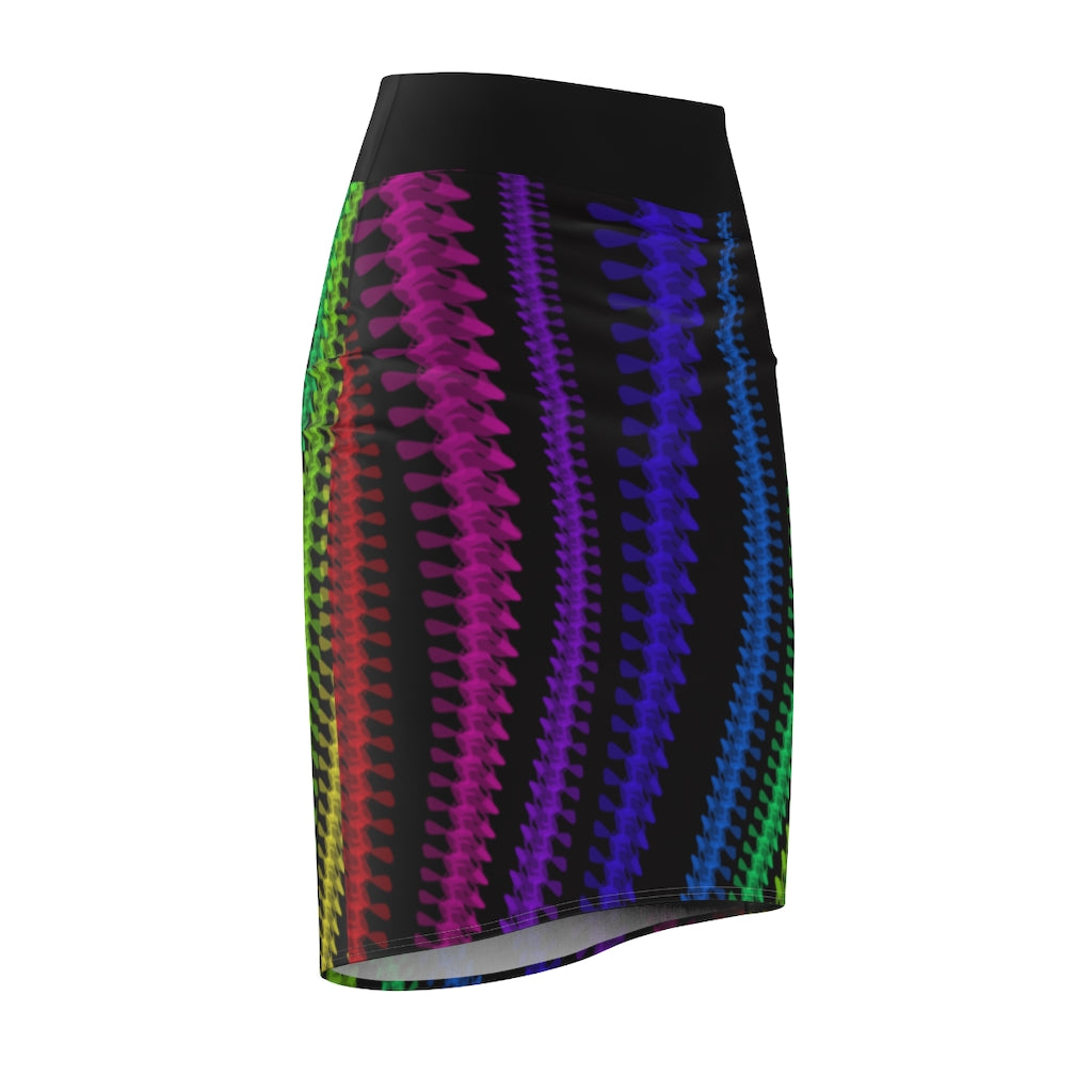 Rainbow spine Pencil Skirt