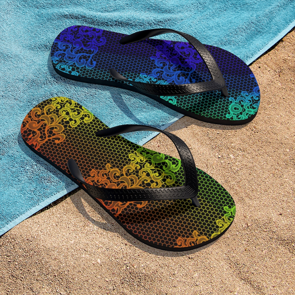 Rainbow Lace Unisex Flip-Flops