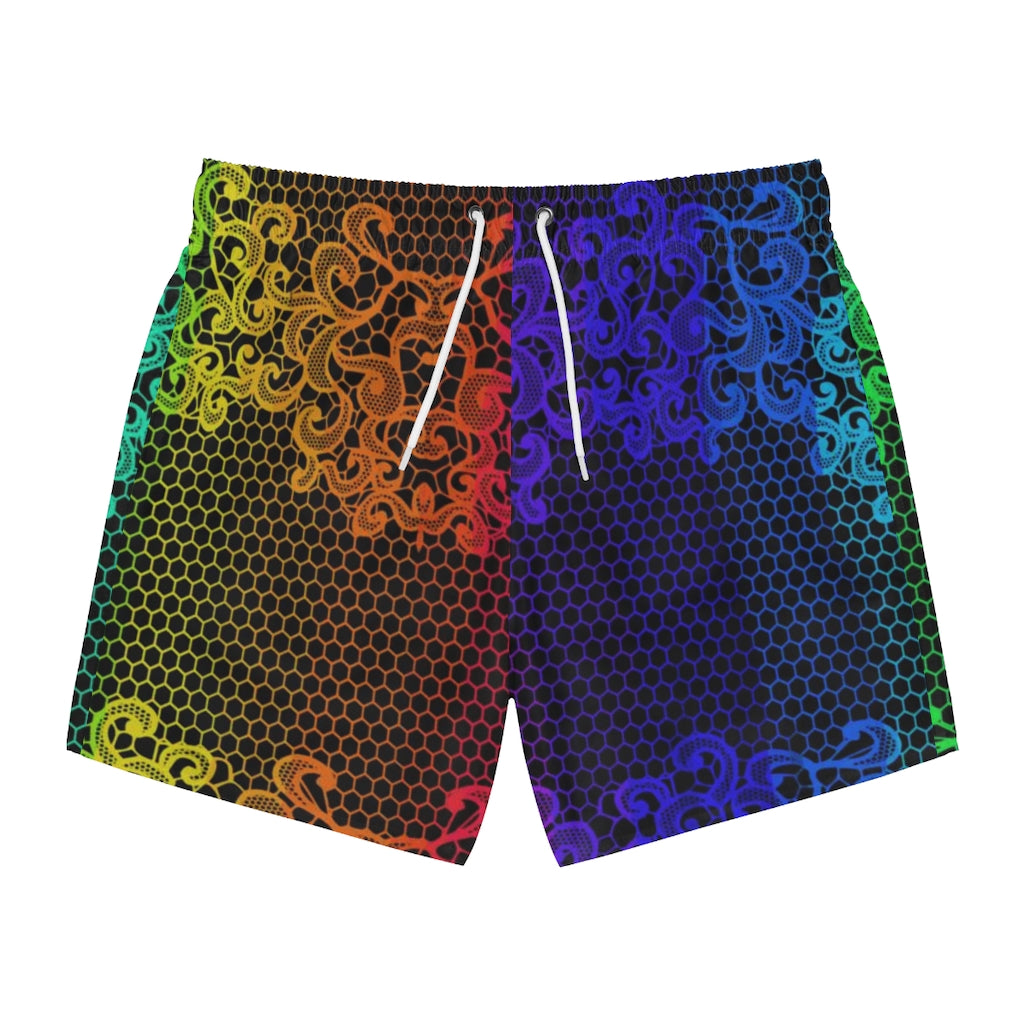 Rainbow lace Swim Trunks