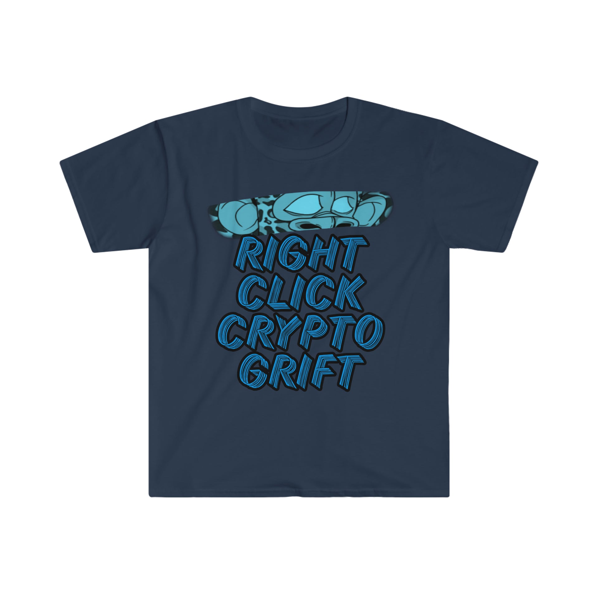 Right Click Crypto Grift soft style unisex tee