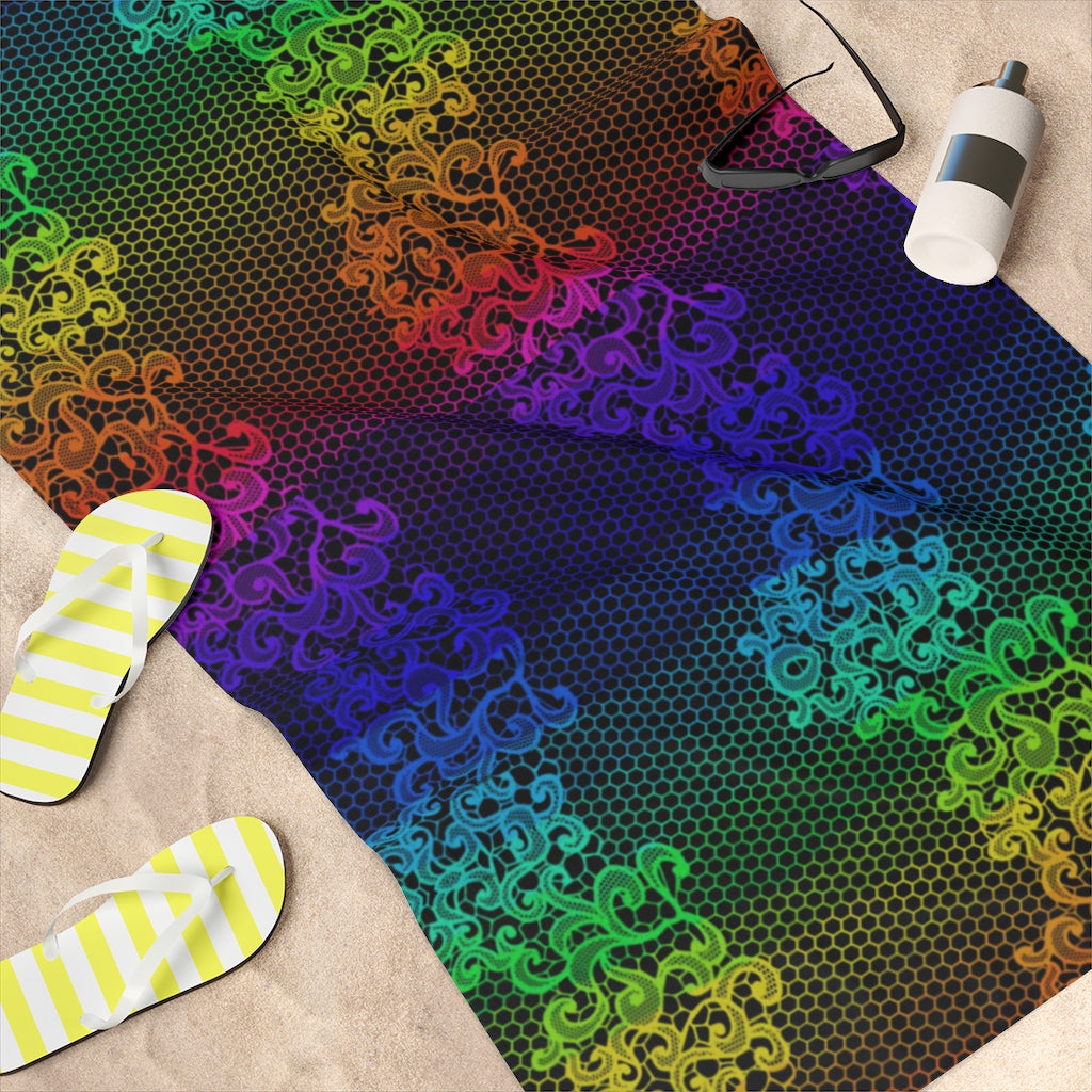 Rainbow Lace Beach Towel, 30x60