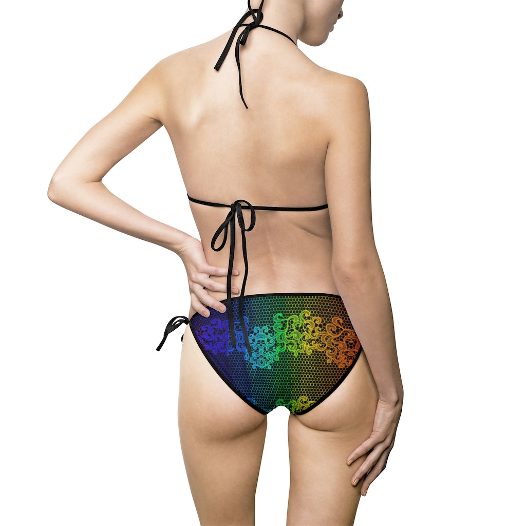 Rainbow lace Bikini Swimsuit