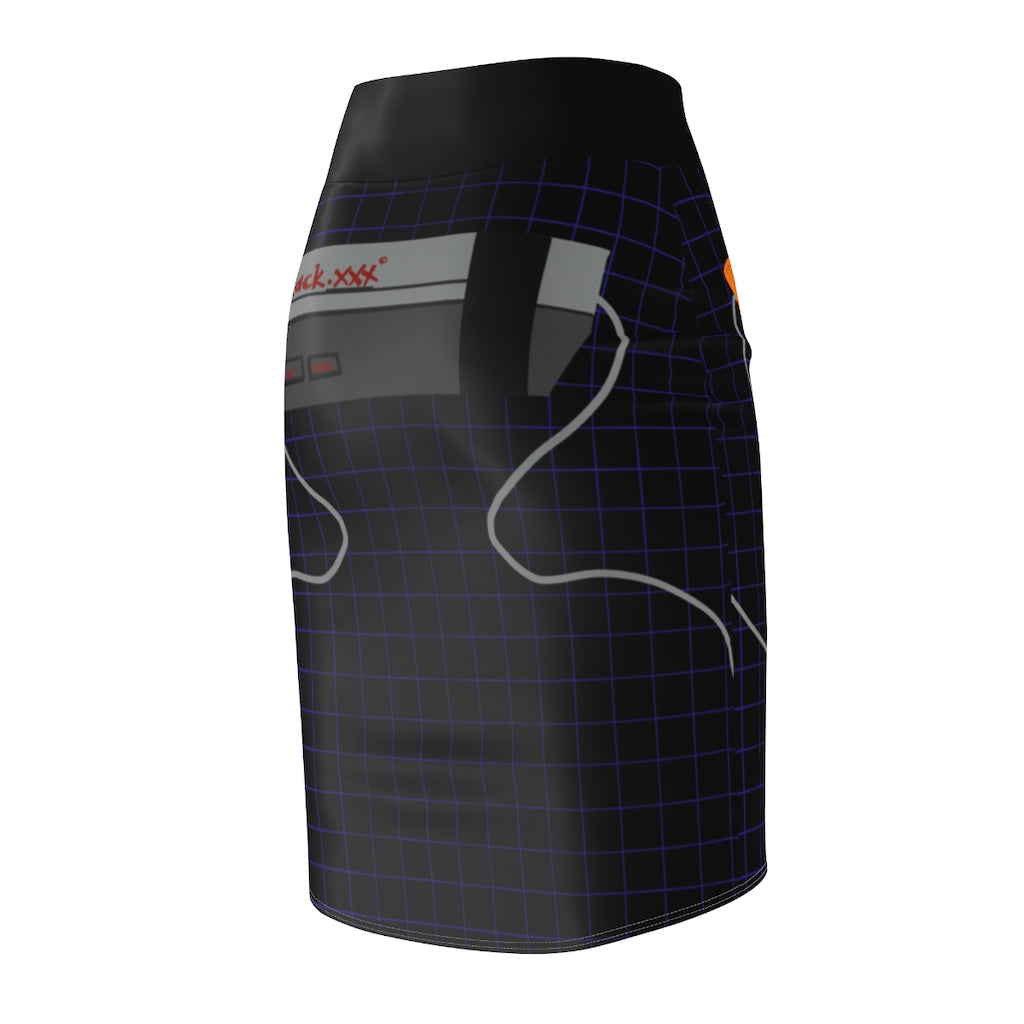 Retro Gaming Pistolero Pencil Skirt