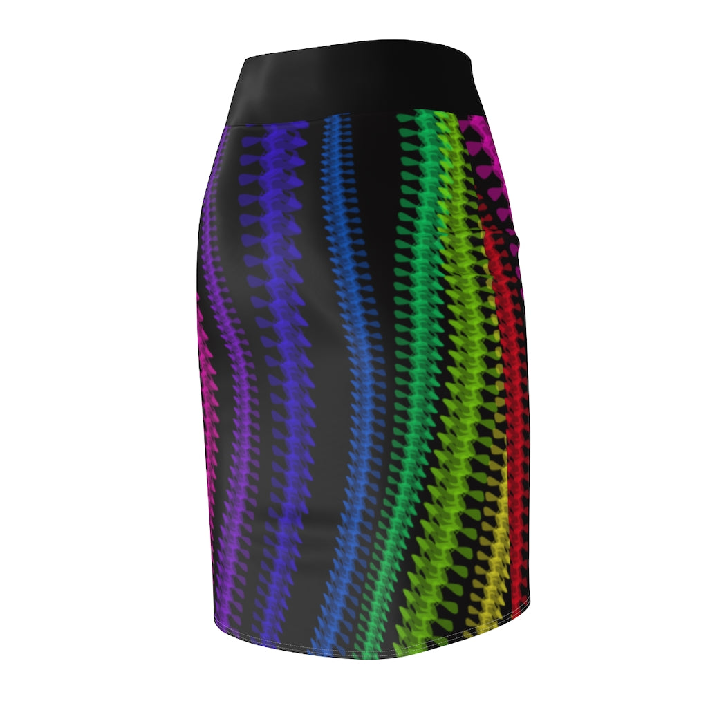 Rainbow spine Pencil Skirt