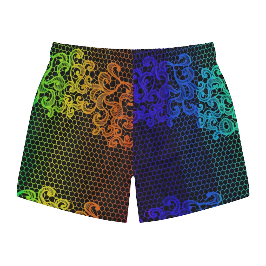 Rainbow lace Swim Trunks