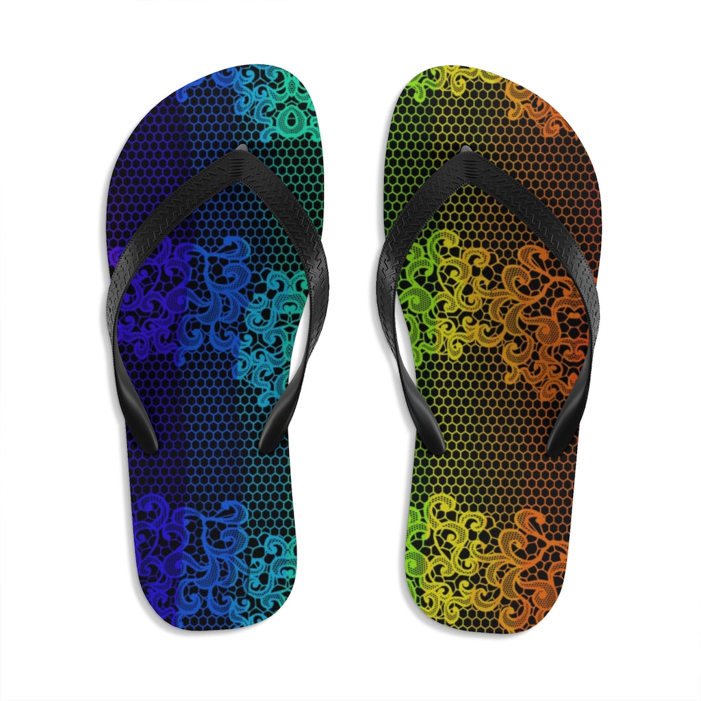 Rainbow Lace Unisex Flip-Flops