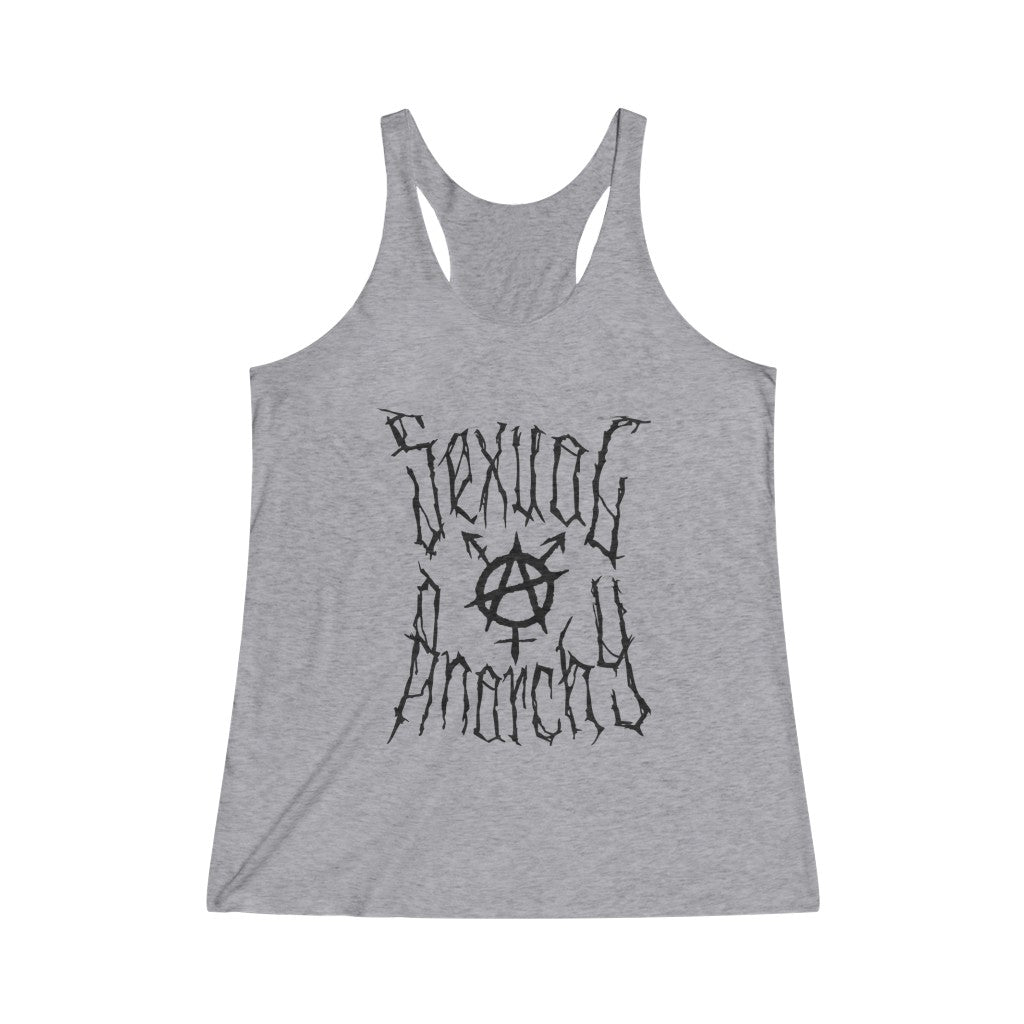 Sexual anarchy Women's Tri-Blend Racerback Tank