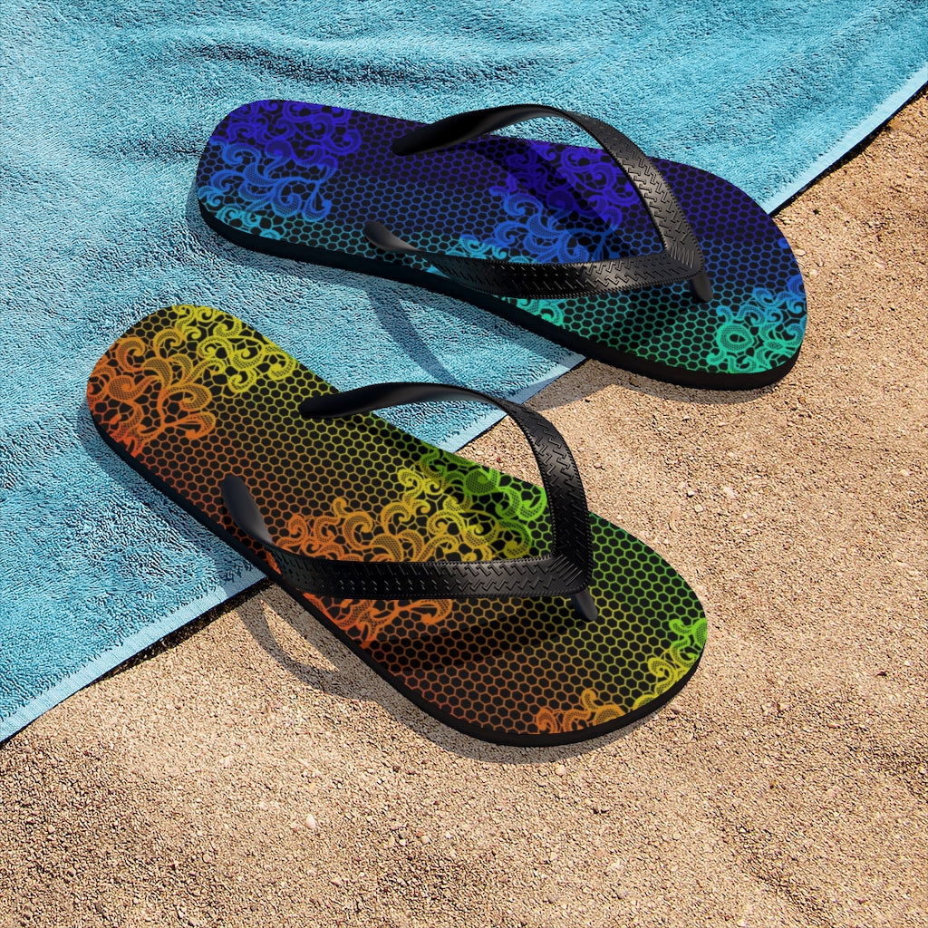 Rainbow Lace Unisex Flip-Flops