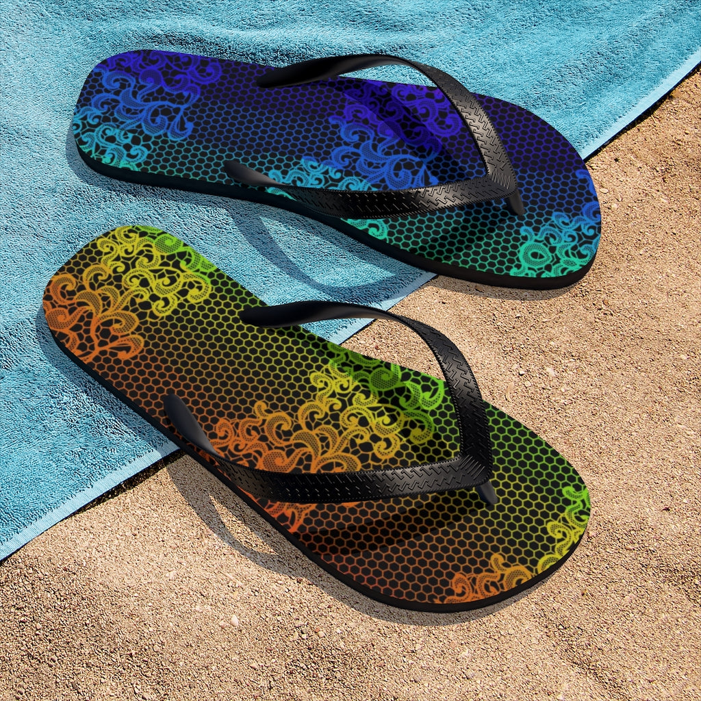 Rainbow Lace Unisex Flip-Flops